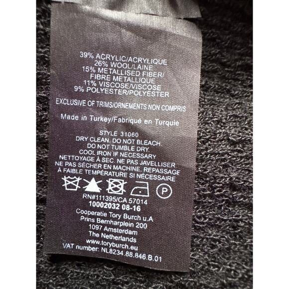 Tory Burch Black Metallic Long Sleeve Isabelle Dress Medium - Picture 8 of 8